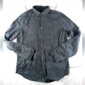John Varvatos button down shirt navy blue mens size large